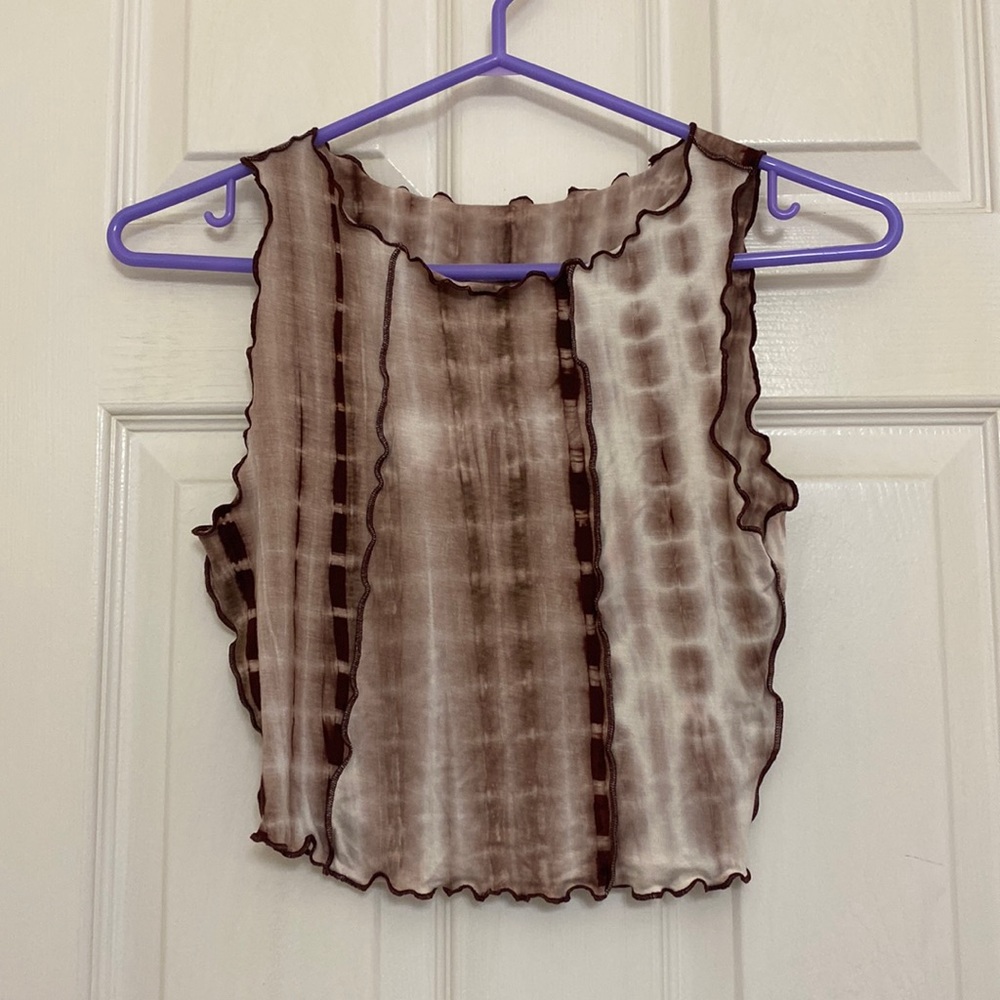 Brown tye dye tank